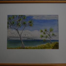Views to Noosa North Shore, painting, Noosa Heads, ca 2010s