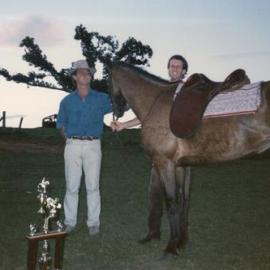 Max Buckley, Gavin Elliott and Tiki, Great Kin Kin Horse Race, Kin Kin, ca 1986-1988