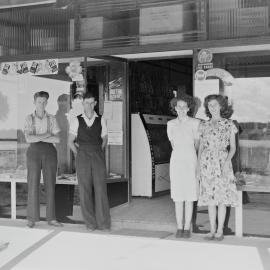 Staff and exterior, Ely's Store, Gympie Terrace, Noosaville, 1948