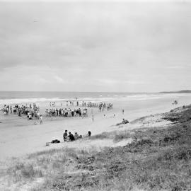 Beach gathering, S.E.A.Q recreation club picnic, Peregian Beach, 1963