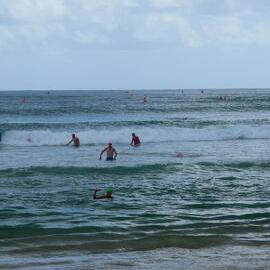 Competitors and spectators, Noosa Summer Swim Festival, Noosa Main Beach, Noosa Heads, 23 February 2025