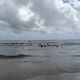Competitors and spectators, Noosa Summer Swim Festival, Noosa Main Beach, Noosa Heads, 23 February 2025
