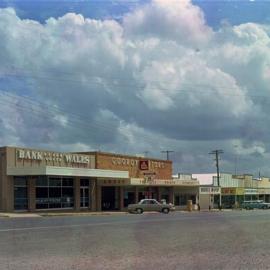 Bank of New South Wales, Cooroy Motors and businesses, Maple Street, Cooroy, ca 1960s