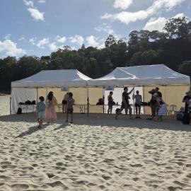 Bag storage tent, Noosa Summer Swim Festival, Noosa Main Beach, Noosa Heads, 22 February 2026