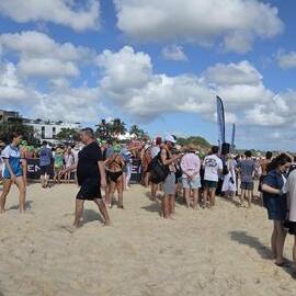 Competitors and spectators, Noosa Summer Swim Festival, Noosa Main Beach, Noosa Heads, 22 February 2026