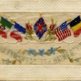 'Far from you but thinking of you,' Embroided Postcard, Noosa's War Front Exhibition, Noosaville Library, Noosaville, 20 November 2015