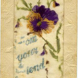'From your friend,' Embroided Postcard, Noosa's War Front Exhibition, Noosaville Library, Noosaville, 20 November 2015