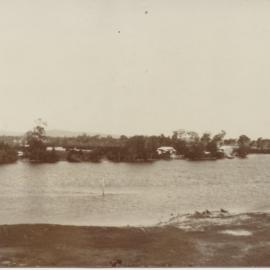 Doonella Bridge, tennis courts and baths, Tewantin, ca 1930