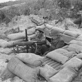 Artillery unit, military exercises, Sunshine Beach region, 1951