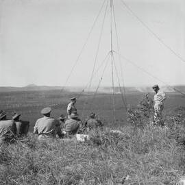 Observation and communication, military exercises, Sunshine Beach region, 1951