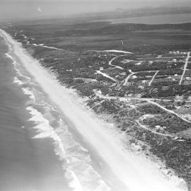 Aerial view dwelling, 'Pacific Lodge,' Sunshine Beach, 1966