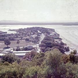 Aerial view, Hastings Street, Noosa Heads, 1970s