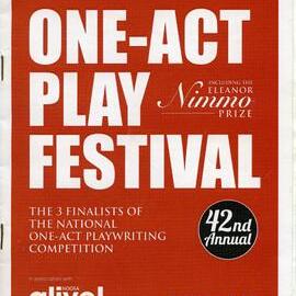 Program, One-Act Play Festival, Noosa Arts Theatre, Weyba Road, Noosaville, July 2019