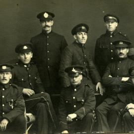 Arthur Ronlund (seated left) and fellow Prisoners of War, Germany, ca 1917