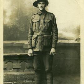 Military portrait, displayed during the Noosa's War Front exhibition at Noosaville Library, Noosaville, 20 November 2015