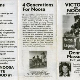 Dennis Massoud, How-to-Vote Card, local government election, Noosa Council, Tewantin, 26 March 1994