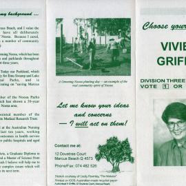 Vivien Griffin, How-to-Vote Card, local government election, Noosa Council, Tewantin, 26 March 1994