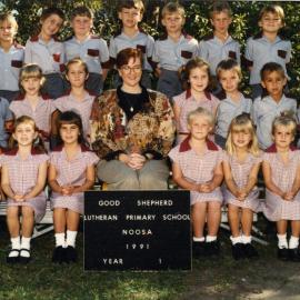 Class Photo, Grade 1, Good Shepherd Lutheran College, Noosaville, 1991