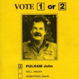 Bob Ramsay, How-to-Vote Card, local government election, Noosa Council, Tewantin, 19 March 1988