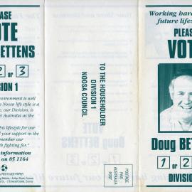 Doug Bettens, How-to-Vote Card, local government election, Noosa Council, Tewantin, 27 March 1994