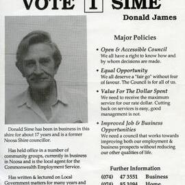 Donald Sime, How-to-Vote Card, local government election, Noosa Council, Tewantin, 27 March 1982