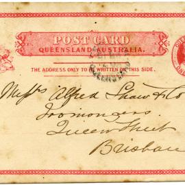 Postcard, Queen Victoria One Penny