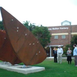 'Bunya' sculpture, prior to opening, Cooroy Library, 9 Maple Street, Cooroy, 20 May 2010