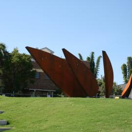 'Bunya' sculpture, prior to opening, Cooroy Library, 9 Maple Street, Cooroy, 30 April 2010