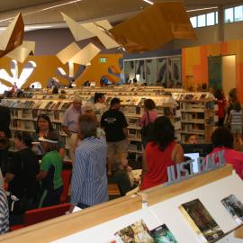 Attendees, official opening, interior, Cooroy Library, 9 Maple Street, Cooroy, 6 June 2010