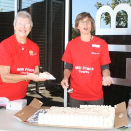 Cake time, official opening, Cooroy Library, 9 Maple Street, Cooroy, 6 June 2010