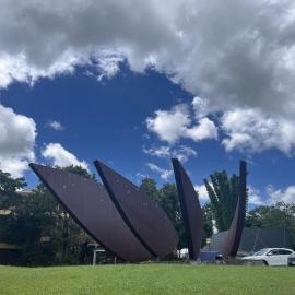 'Bunya' sculpture, Cooroy Library, 9 Maple Street, Cooroy, 27 February 2024