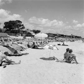 Beachgoers, Noosa Main Beach, Noosa Heads, 1970s