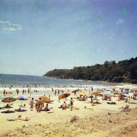 Beachgoers, Noosa Main Beach, Noosa Heads, ca 1970s