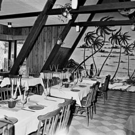 Dining room, Attic Restaurant, Noosa Heads, 1970s