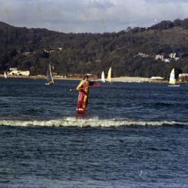 Clown, Waterskiing display, Festival of Water, Lions Park, Noosaville, 2 September 1979