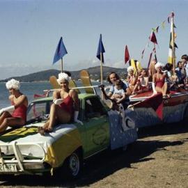 Water ski girls, Festival of Water parade,  Noosaville, 25 August 1979