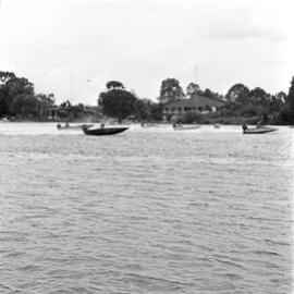 Power boat racing, Noosa River, New Year's Day, 1972 