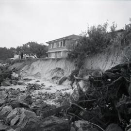 Beach erosion caused by cyclone, Noosa Heads, 1967 