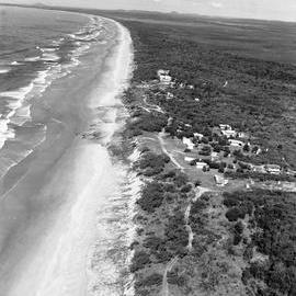 Aerial view, coastline south Noosa Heads, 1970 