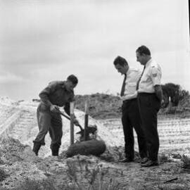 Unexploded ordnance found in sand dunes, Sunshine Beach, 1972 