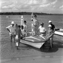 Free's ski boat, Noosa River, Noosaville, 1972 