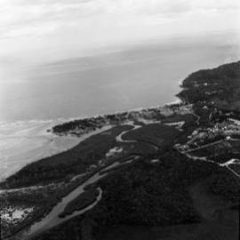Aerial view Noosa Heads and Noosa river looking east, 27 November 1970 