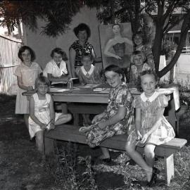 Children's art class with Emma Freeman, 1970 