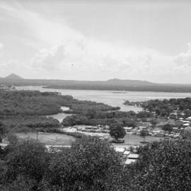 Aerial view, Noosa Heads, Noosa Main Beach and Hastings Street, 1967 