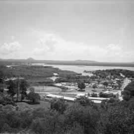 Aerial view, Noosa Heads, Noosa Main Beach and Hastings Street, 1967 
