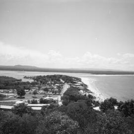 Aerial view, Noosa Heads, Noosa Main Beach and Hastings Street, 1967