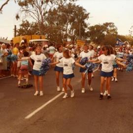 Sunshine Beach State School cheer leaders, Festival of Waters, Noosaville, 1986