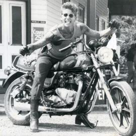 Motorcyclist, Kin Kin Hotel, Kin Kin