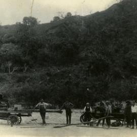 Broken down car, Noosa North Shore,  1940s