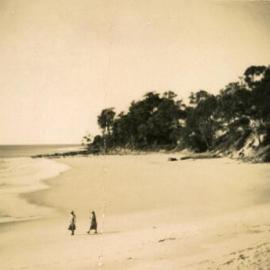 Beachgoers, Noosa Main Beach, Noosa Heads, 26 July 1949